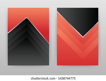 Red black arrow background design for annual report, brochure, flyer, poster. Red black abstract background vector illustration for flyer, leaflet, poster. Abstract A4 brochure template.