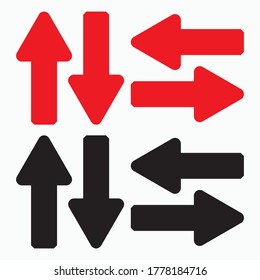 Red and black arrow icon vector EPS- 10