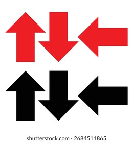 Red and Black arrow icon vector