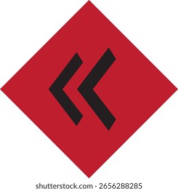 Red and black arrow with a black arrow pointing toward it – design concept showing direction and emphasis