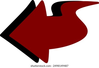 Icono rojo y negro de la forma de la flecha