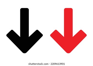 Red and black arrow vector icon on white background. Arrow vector icon.