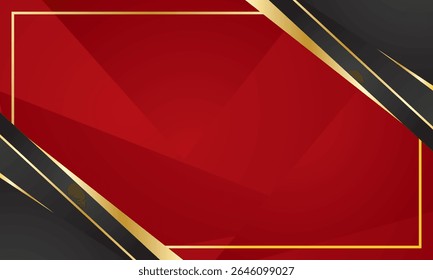 Fondo negro rojo con geometría abstracta para certificado de lujo
