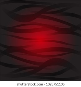 Red and Black Background design with wavy stripes and light