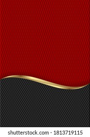red and black background with geometric pattern and golden divider