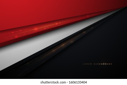 Red and black background with gold lines