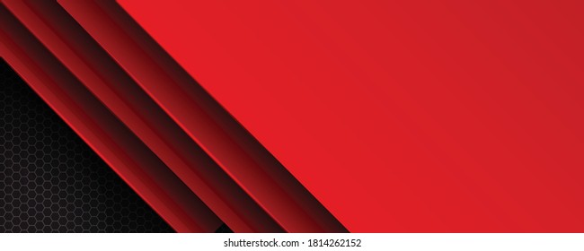 Red and black background overlap dimension grey vector illustration message board for text and message design modern website. Can be used for modern keynote presentation background, brochure design