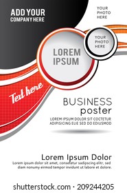 Red and black background with wave - brochure design