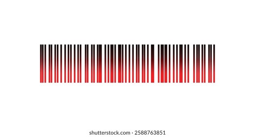 Red and Black Barcode labels isolated on white background for design. Barcode code stripes sticker.