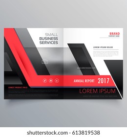 red and black bifold creative brochure design template
