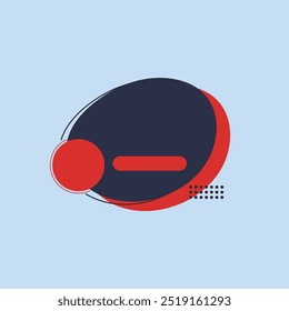 red black blank label in flat vector design.