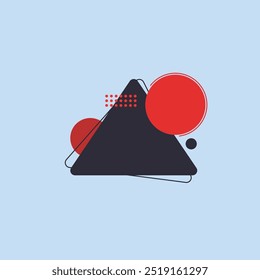 red black blank label in flat vector design.