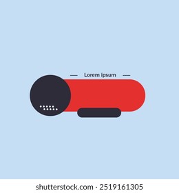 red black blank label in flat vector design.
