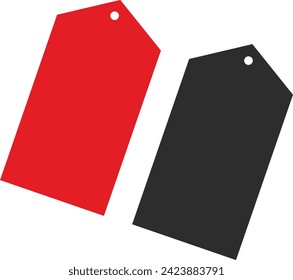 Red and black blank tags suitable for many uses