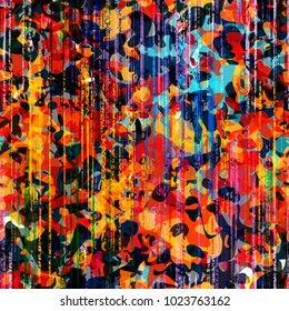 Red, black, blue colors. Lines, decorative elements and spots. seamless texture. Abstract vector background for web page, banners backdrop, fabric, home decor, wrapping