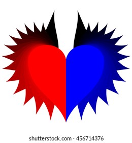 red black and blue devilish heart number 1