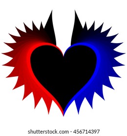 red black and blue devilish heart number 3