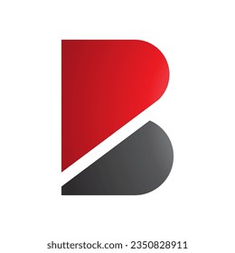 Red and Black Bold Letter B Icon on a White Background