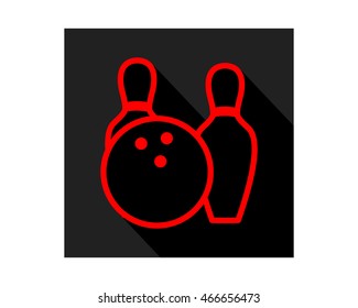 red black bowling set sports equipment tool utensil image vector