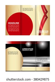 Red and black brochure tri fold template
