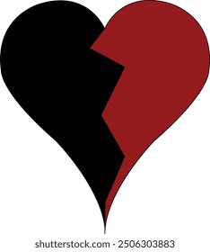 red and black broken heart - shattered love