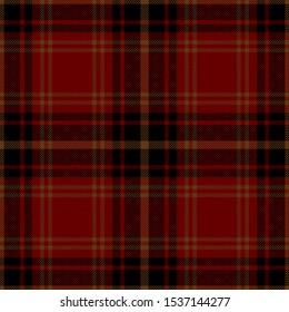 Red, black and brown tartan plaid. Stylish textile pattern. 