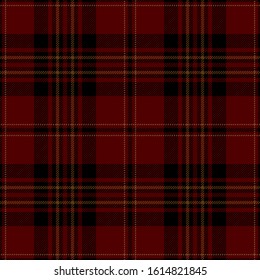 Red, black and brown tartan plaid. Scottish traditional textile pattern.