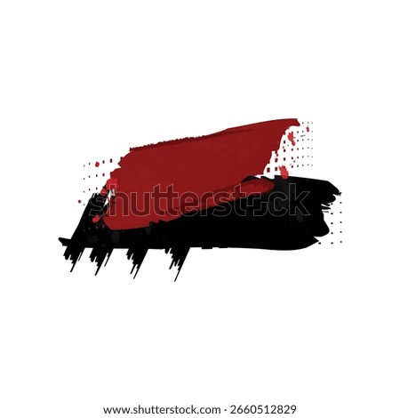 Red and black brush stroke abstract element design