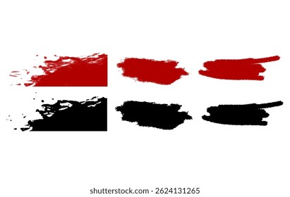 Red and Black Brush Stroke Texture Elements