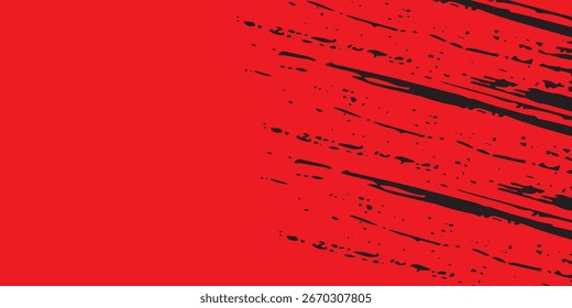red and black brush wrap car sticker pattern abstract banner sporty lines red and black color combination grunge brush pattern motorsport racing design.