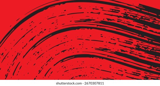 vermelho e preto escova envoltório carro adesivo padrão abstrato banner esportivo linhas vermelho e preto combinação de cor grunge escova padrão automobilismo design de corrida, ilustração vetorial.