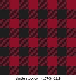 Red And Black Buffalo Check Plaid Seamless Pattern