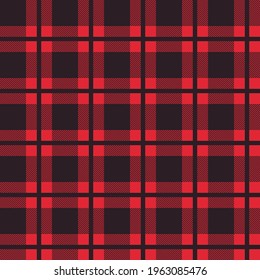 Red and black buffalo lumberjack plaid seamless pattern