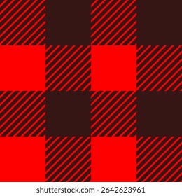 O búfalo vermelho e preto reproduzia o padrão sem costura com listras diagonais. Imagem de clipart.