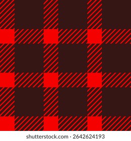 O búfalo vermelho e preto reproduzia o padrão sem emenda com a textura da faixa diagonal. Imagem de clipart.