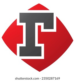 Red and Black Bulged Square Shaped Letter R Icon on a White Background