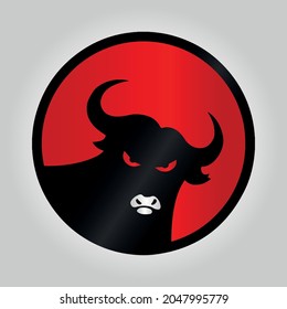 Red Black Bull Symbol Logo Famous Stock Vector (Royalty Free ...