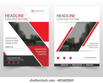 Red Black Business Brochure Leaflet Flyer Annual Report Template Design, Book Cover Layout Design, Abstract Business Presentation Template, A4 Size Design