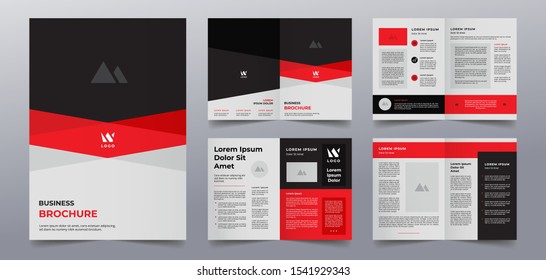 red black business brochure pages template