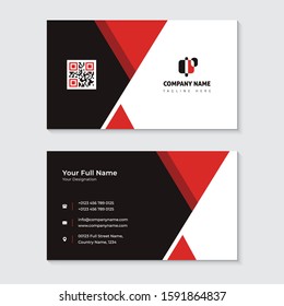 Red and black business card