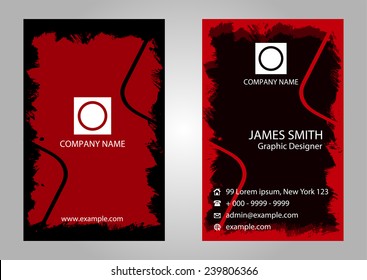 Red black business card
