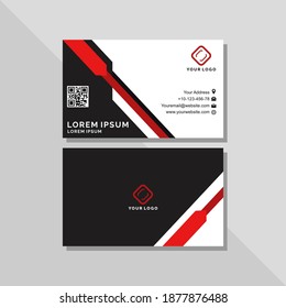 Red and black business card design template suitable for companies, corporate, business man and woman 