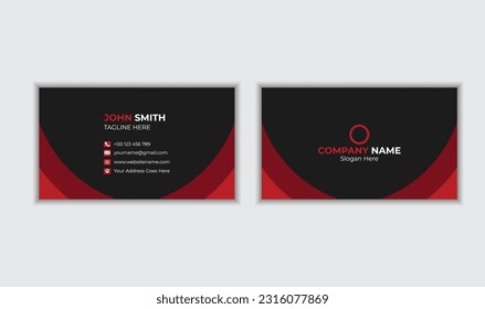 Red  Black Business Card Design