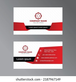 Red and Black Business Card Modern Design Vector