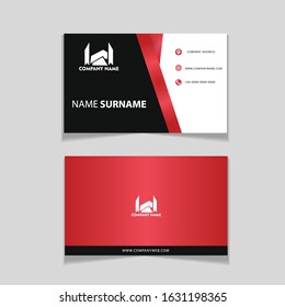 Red And Black Business card Template Design