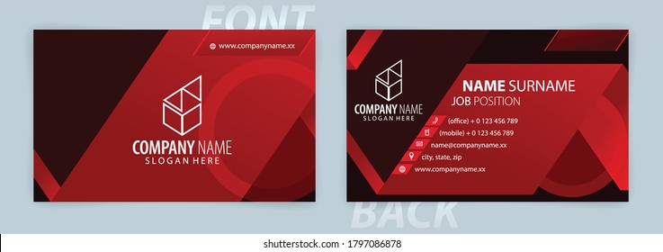 Red and Black business card template (Front and Back) Vector