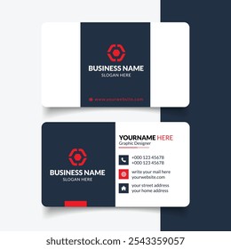 Red and Black Business Card Template