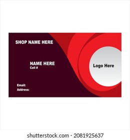 Red and black business card template,Vector illustration