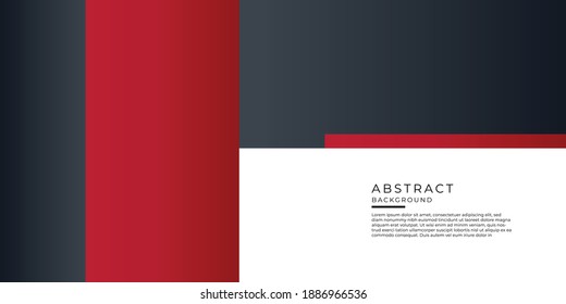 Red black business presentation design template. Abstract geometric decoration on white background. Vector illustration for cover, banner, business card, tech meeting, and more