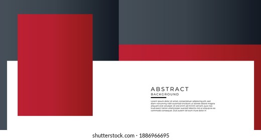 Red black business presentation design template. Abstract geometric decoration on white background. Vector illustration for cover, banner, business card, tech meeting, and more